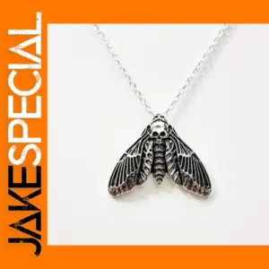 Gothic Moth Skull Necklace for Women