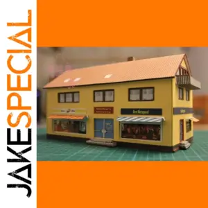 German Food Shop Paper Model Kit 1/87 Scale