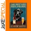 Funny Black Labrador Metal Tin Sign for Pub and Decor