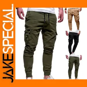Loose-Fit Cargo Pants with Pockets for Men