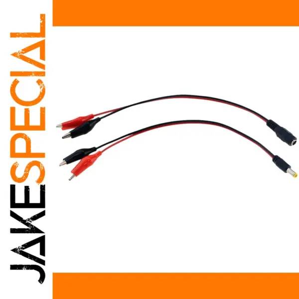 Alligator Clip to Power Plug Adapter 25CM for DC Devices