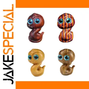 Wooden Snake Mini Figurine Keychain Pendant