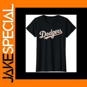 Retro Cartoon Dodgers Style T-Shirt for Women