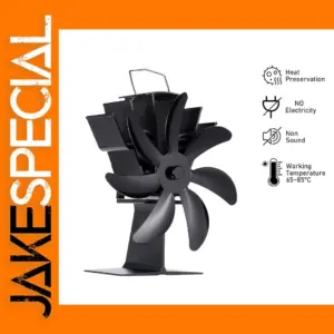 7-Blade Heat Powered Stove Fan for Fireplace