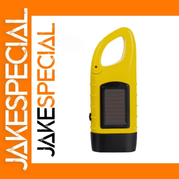 Yellow Solar Power Hand Crank LED Flashlight