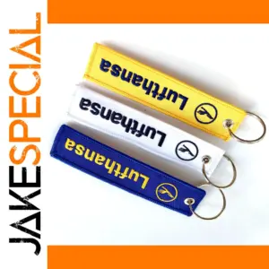 LUFTHANSA Double Sided Embroidery Keychain