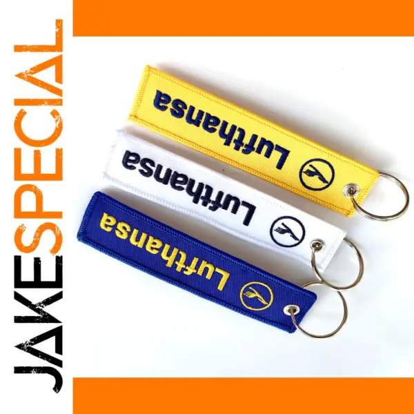 LUFTHANSA Double Sided Embroidery Keychain