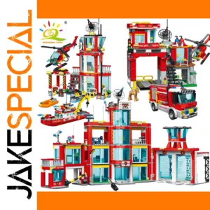 HUIQIBAO Fire Station Building Blocks Set