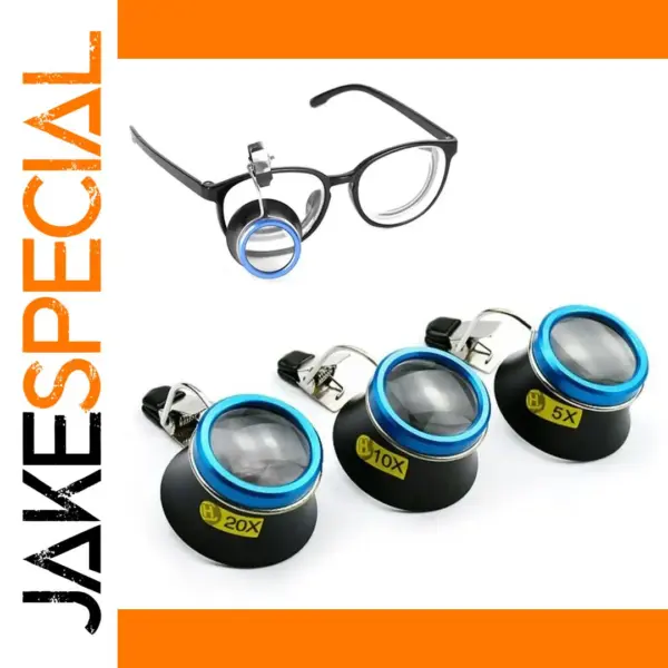 5X 10X 20X Eyeglass Clip-On Magnifier