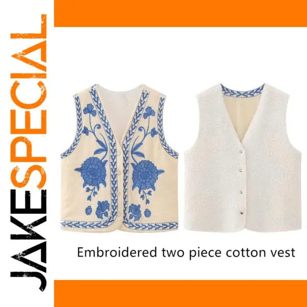 Women’s Vintage Floral Embroidered Vest