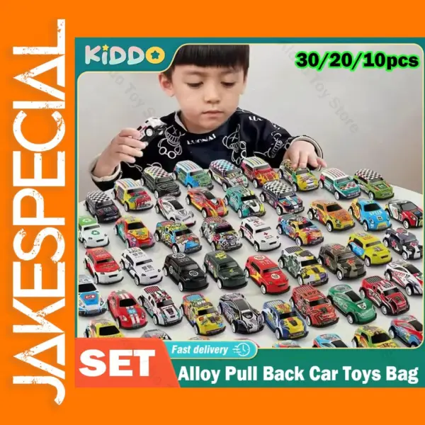Alloy Pull-Back Car Set with Storage Bag