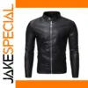 Men's PU Leather Moto Jacket for All Seasons