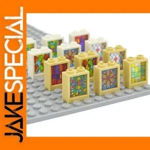 10pcs Patterned Glass Block Toys 1x2x2