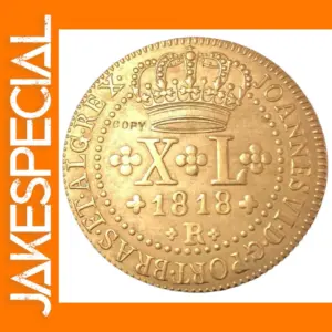 1818-R Brazil 40 Reis Copper Copy Coin