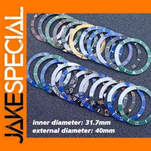 40mm Blue-Green Ceramic Aluminum Bezel Insert for Divers Watches