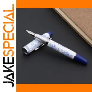 Blue and White Medium Nib Fountain Pen