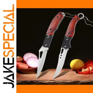 Stainless Steel Folding Paring Knife with Keychain