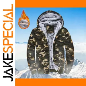 Fleece Camouflage Hoodie Jacket for Men