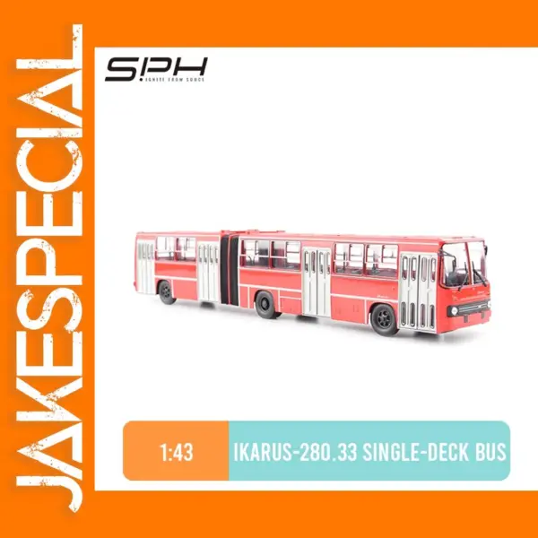 Ikarus 280 Red City Bus Model 1:43 Diecast
