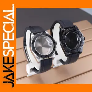 40mm Stainless Steel Watch Case with Rubber Strap