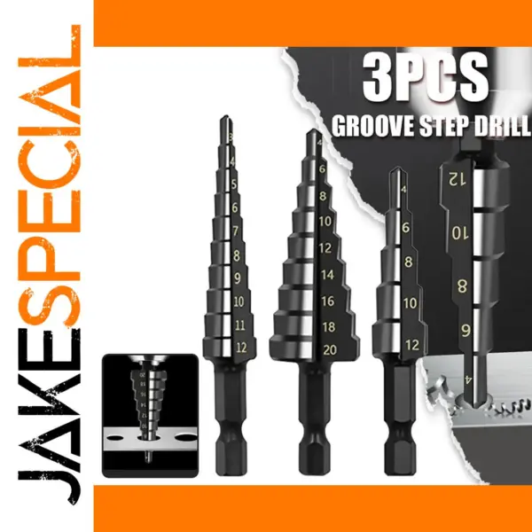 3Pcs HSS Step Drill Bits Set 3-20mm