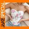 Backless Floral Crop Top for Women