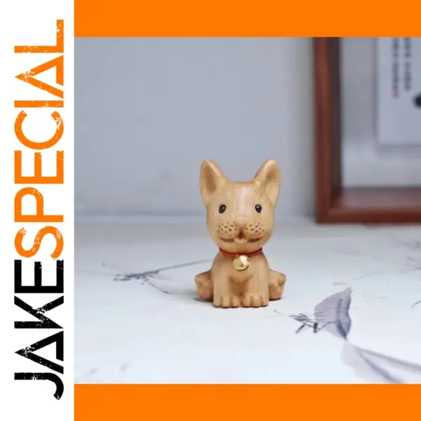 Cute Wooden Dog Figurine for Home Decor