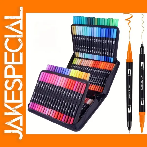 120 Color Dual Brush Tip Marker Set