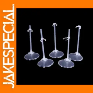 5 Pack Clear Plastic Doll Display Stands