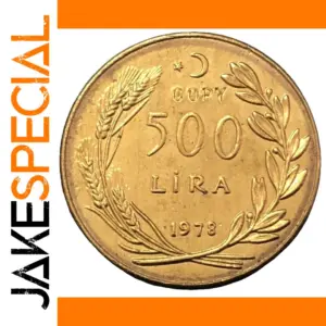 1978 Turkey 500 Lira Gold Replica Coin