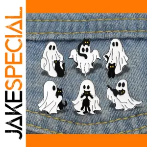 Cute Black Cat Enamel Brooch for Halloween
