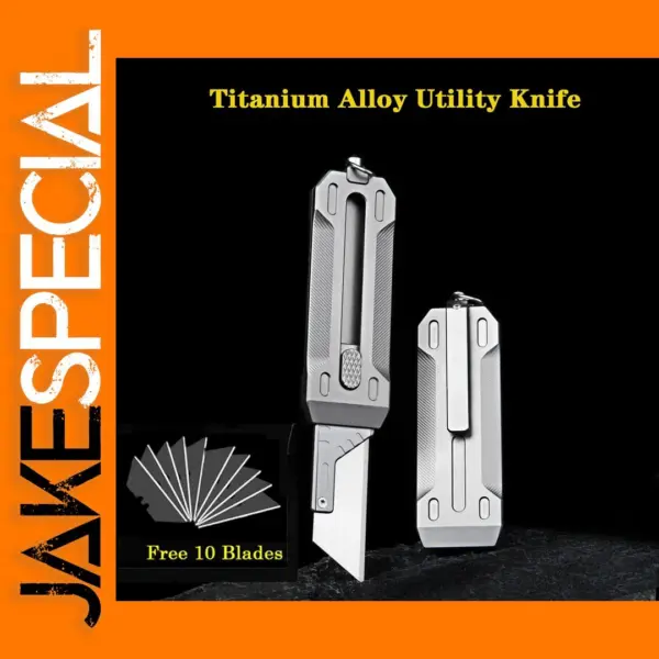 Titanium Alloy EDC Utility Knife with 10 Blades