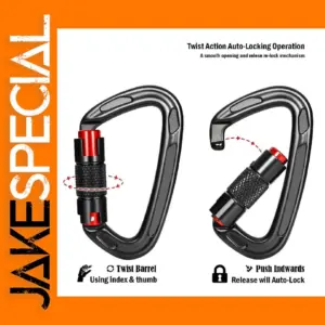 24KN Auto Lock Climbing Carabiner D Shape