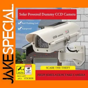 Solar Powered Dummy Security Camera With LED