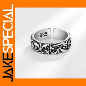 Vintage Gothic Silver Adjustable Vine Ring