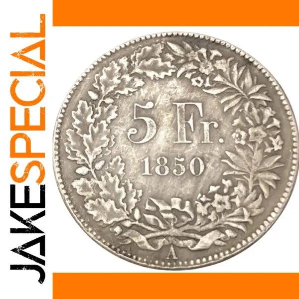 1850 Silver Plated 5 Franken Copy Coin