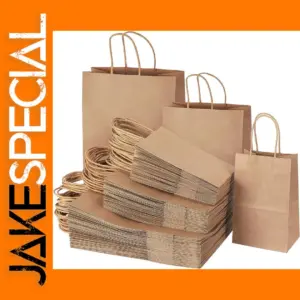 50Pcs Brown Kraft Paper Gift Bags