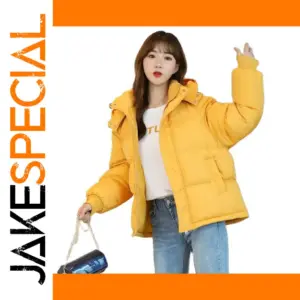 Winter Women Hooded Padded Jacket in Yellow