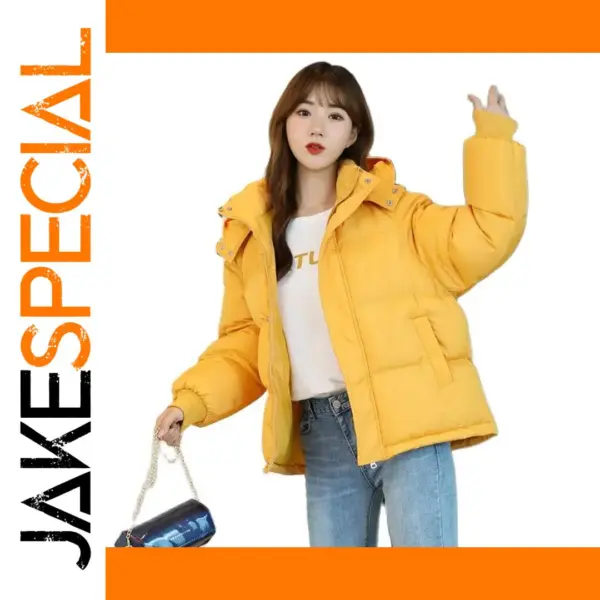 Winter Women Hooded Padded Jacket in Yellow