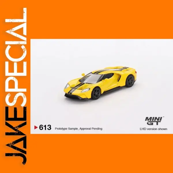 1/64 Scale Ford GT Triple Yellow Diecast Model