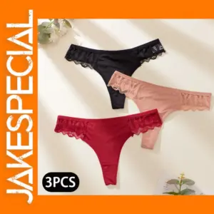 Multicolor Lace Thong Panty Set for Women