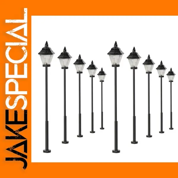 10pcs HO Scale Warm White LED Lamp Posts
