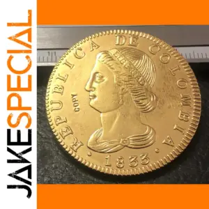 Colombia 1833 Replica Gold Copy Coin 8 Escudos