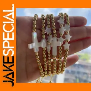Gold Plated Shell Star Heart Charm Bracelet