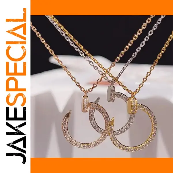 Luxury Curved Hook Nail Pendant Necklace