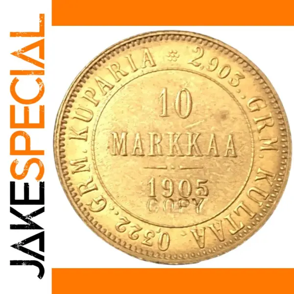 1905 Finland 10 Markkaa Gold Coin Replica