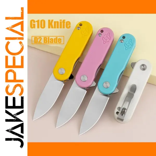 D2 Steel G10 Folding Knife Mini EDC