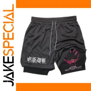 Men's 2 In 1 Anime Gym Shorts Summer