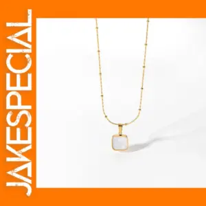 Stainless Steel Square Pendant Necklace for Women