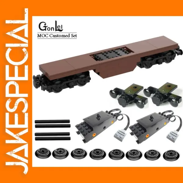 MOC Train Wagon Set with Motors and Bricks